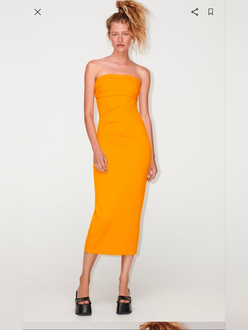 Zara Strapless Fitted Midi Bandeau Dress